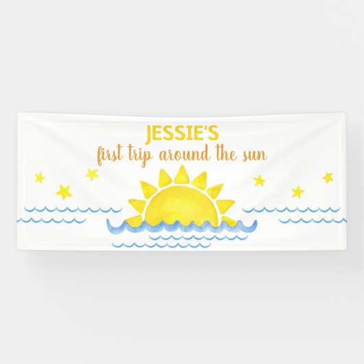 Eerste reis rond de zon verjaardagsbanner - Boho S Spandoek (Horizontaal)