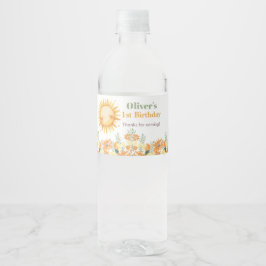 Eerste reis rond de zon verjaardagswater waterfles etiket
