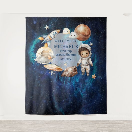 Eerste reis rond de zon wandkleed (Voorkant)