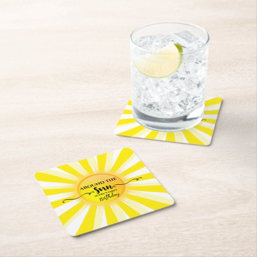 Eerste reis rond de Zon Zomer Verjaardagsfeest Kartonnen Onderzetters (Insitu)