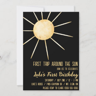 Eerste reis rond de zon, zondag 1e verjaardag kaart
