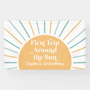 Eerste reis rond de zon Zonne 1e verjaardag Spandoek