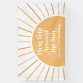 Eerste reis rond de zon Zonneschijn 1e verjaardag Spandoek (Verticaal)