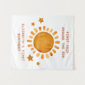 Eerste Reis Rond De Zon- Zonneschijn 1e Verjaardag Wandkleed (Voorkant (horizontaal))