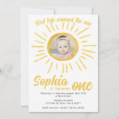 Eerste reis rond de zon zonneschijn verjaardag fot kaart (Voorkant)