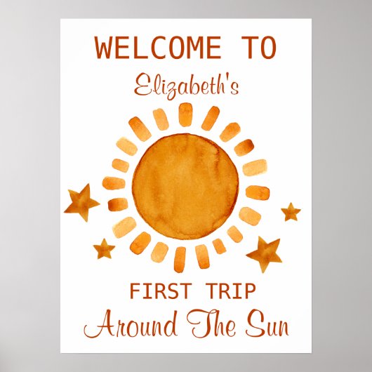 Eerste reis rond de zon - zonneschijn - Welkom Poster (Voorkant)