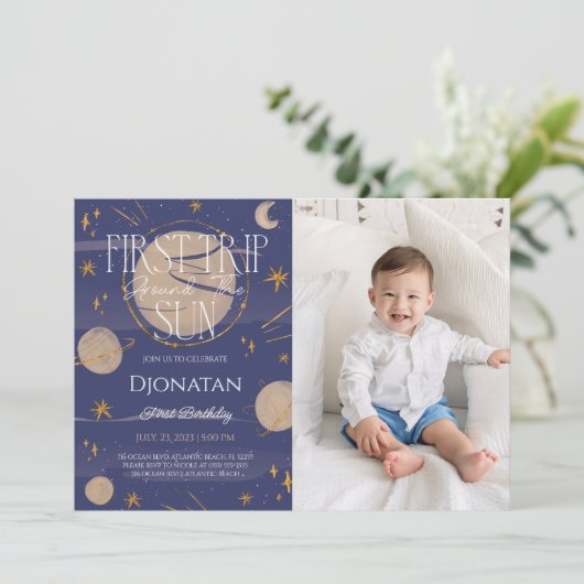 Eerste reis rond de zondag foto kaart (Staand voorkant)