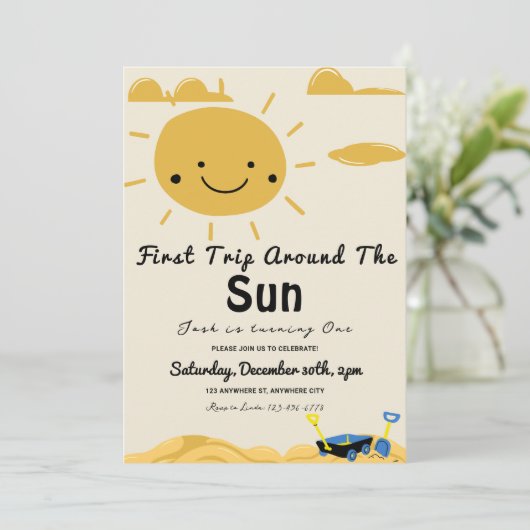 Eerste reis rond de zondag kaart (Staand voorkant)