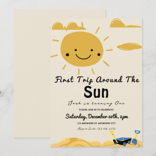 Eerste reis rond de zondag kaart (Voorkant / Achterkant)