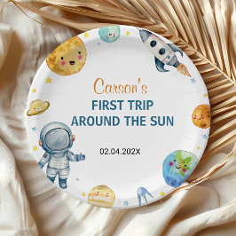 Eerste reis rond de zondag papieren bordje