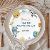 Eerste reis rond de zondag papieren bordje