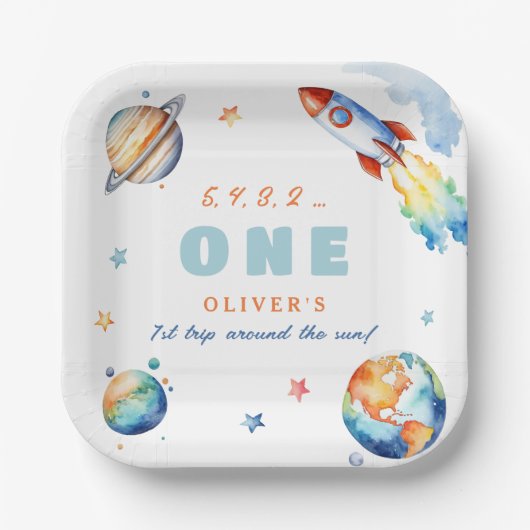 Eerste reis rond de Zondag Partij Papieren Bordje (Voorkant)