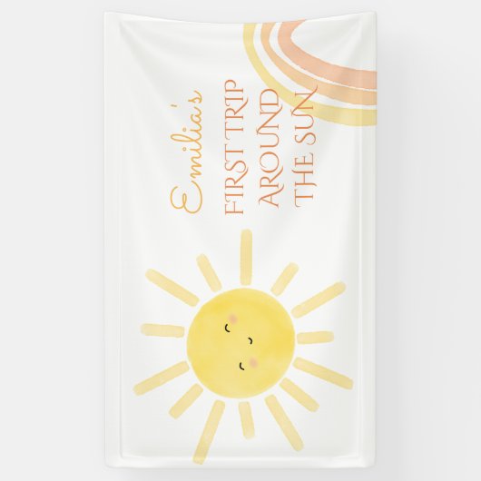 Eerste reis rond de zondag spandoek (Verticaal)