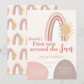 Eerste reis rond de zondag van Boho Kaart (Voorkant / Achterkant)