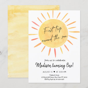 Eerste reis rond de zondag van de zon van de zon v kaart