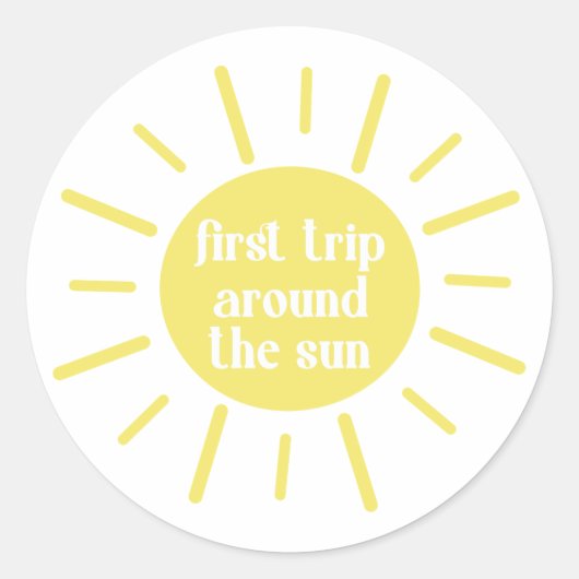 Eerste reis rond de Zonnezonpartij Ronde Sticker (Voorkant)