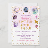 Eerste reis rond de zonroze ruimte van de geboorte kaart (Voorkant)