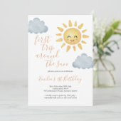 Eerste reis rond de zonsopgang 1e verjaardag kaart (Staand voorkant)