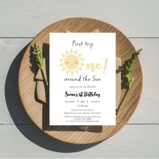 Eerste reis rond de zonsopgang 1e verjaardag kaart