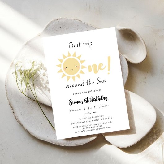 Eerste reis rond de zonsopgang 1e verjaardag kaart