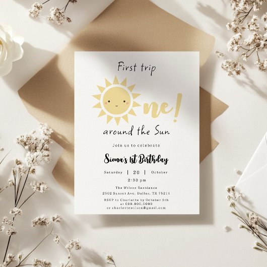 Eerste reis rond de zonsopgang 1e verjaardag kaart