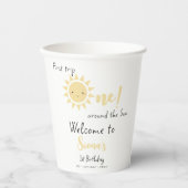 Eerste reis rond de zonsopgang 1e verjaardag papieren bekers (Voorkant)