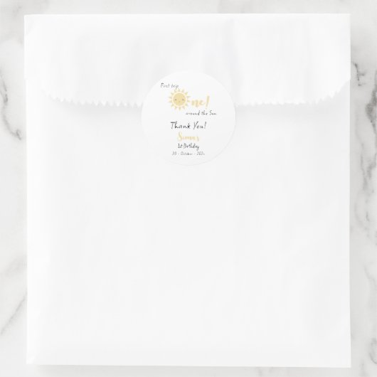 Eerste reis rond de zonsopgang 1e verjaardag ronde sticker (Tas)