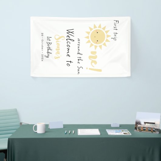 Eerste reis rond de zonsopgang 1e verjaardag spandoek (Beurs)