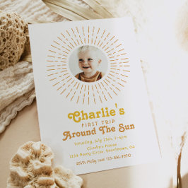 Eerste reis rond de zonuitnodiging | Boho Kaart