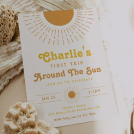 Eerste reis rond de zonuitnodiging | Boho Kaart