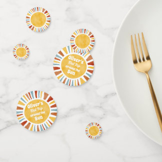 Eerste reis rond de zonuitnodiging confetti