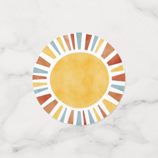 Eerste reis rond de zonuitnodiging confetti (Kleine voorkant)