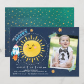 Eerste reis rond de zonuitnodiging kaart (Voorkant / Achterkant)