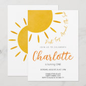 Eerste reis rond de zonuitnodiging kaart (Voorkant / Achterkant)