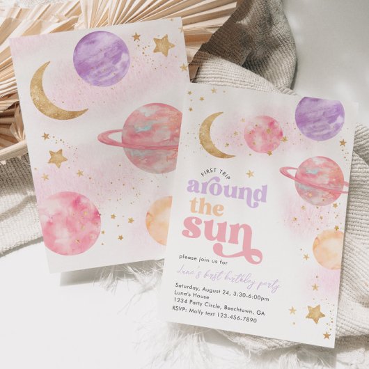 Eerste reis rond de zonuitnodiging | Ruimte Kaart