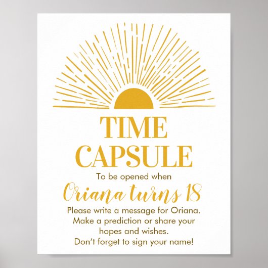 Eerste reis rond het Poster met de zontijdcapsule (Voorkant)