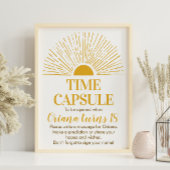 Eerste reis rond het Poster met de zontijdcapsule