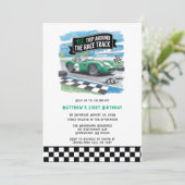 Eerste reis rond het Race Track verjaardagsfeest Kaart (Staand voorkant)