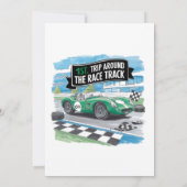 Eerste reis rond het Race Track verjaardagsfeest Kaart (Achterkant)