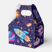 Eerste reis rond het Sun Astronaut Rocket Ship Bedankdoosjes (Achterkant)