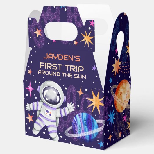 Eerste reis rond het Sun Astronaut Rocket Ship Bedankdoosjes (Geopend)
