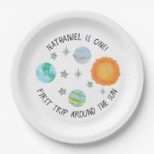 Eerste reis rond het Sun Birthday Paper Bord (Voorkant)