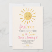 Eerste reis rond het Sun Girl 1e verjaardagsfeest Kaart (Voorkant)