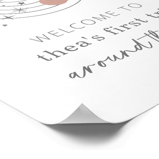 Eerste reis rond het Welkomstteken van de Ruimte v Poster (Hoek)