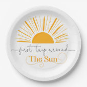 Eerste reis rond het zondag-verjaardagsfeest papieren bordje (Voorkant)