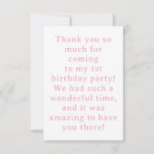 Eerste reis rond het Zonnemeisje 1e. verjaardagsfe Bedankkaart (Achterkant)