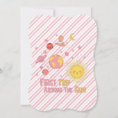 Eerste reis rond het Zonnemeisje 1e. verjaardagsfe Kaart (Achterkant)