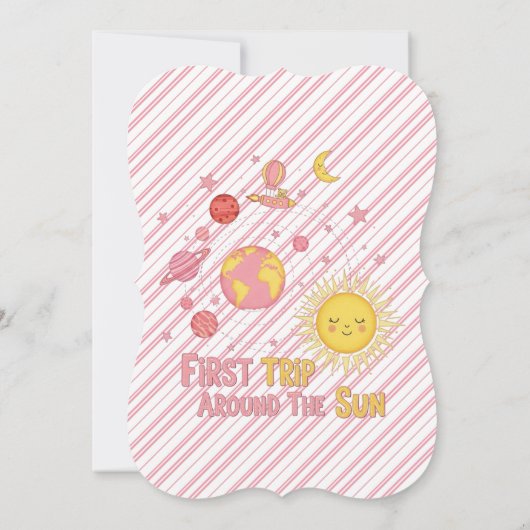 Eerste reis rond het Zonnemeisje 1e. verjaardagsfe Kaart (Achterkant)