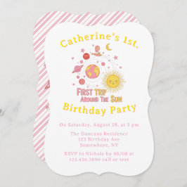Eerste reis rond het Zonnemeisje 1e. verjaardagsfe Kaart