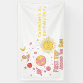 Eerste reis rond het Zonnemeisje 1e. verjaardagsfe Spandoek (Verticaal)